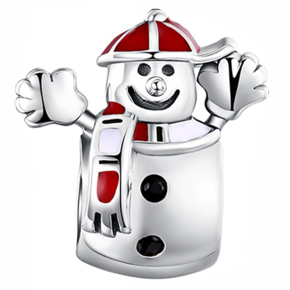 925 Silver Snowman Baseball Winter Christmas Charm